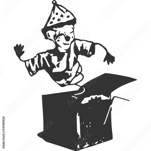Jack In The Box Vintage Illustration Vector