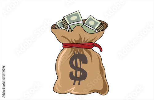 Money bag vector illustration on white background 