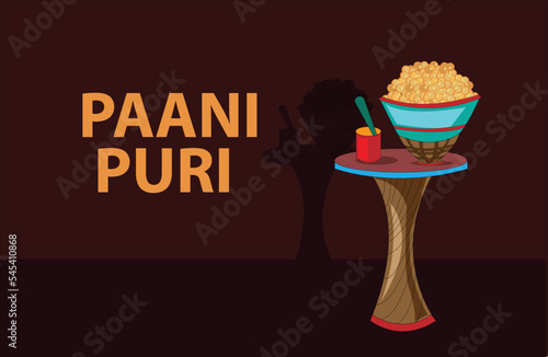 Indian pani puri gol gappa representing food street 