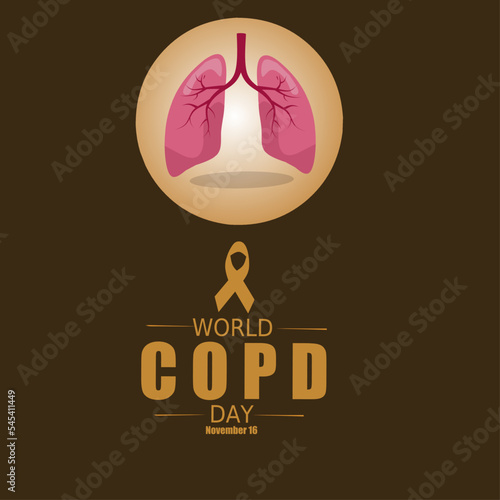 world COPD day November 16 vector illustration, suitable for poster banner or card campaign