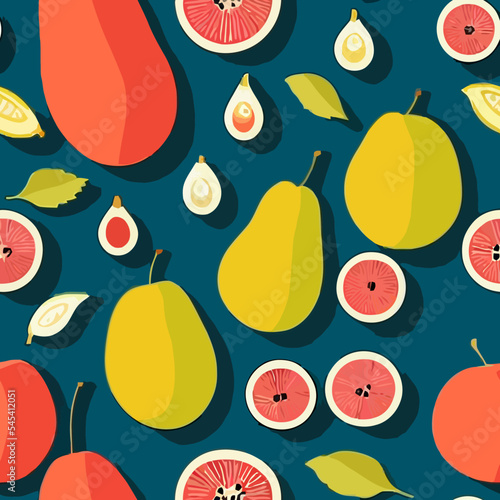Seamless fruity background pattern