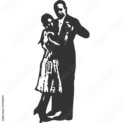 Lindy Hop Dance Vintage Illustration Vector