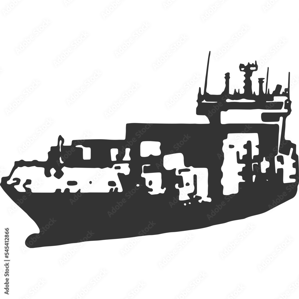 Ship Vintage Illustration Vector