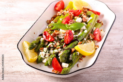Asparagus, feta, tomato salad