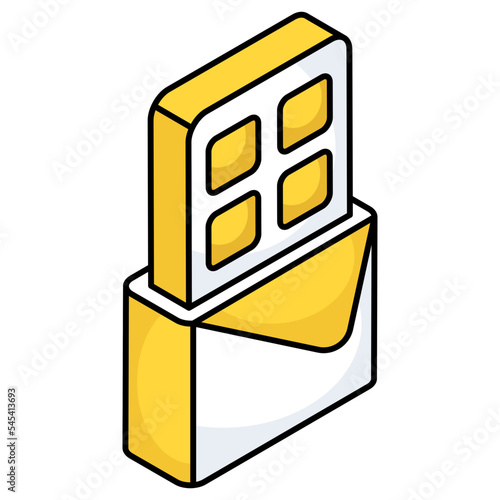 A colored design icon of chocolate 