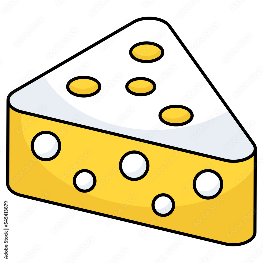 An icon design of cheese block An icon design of cheese block