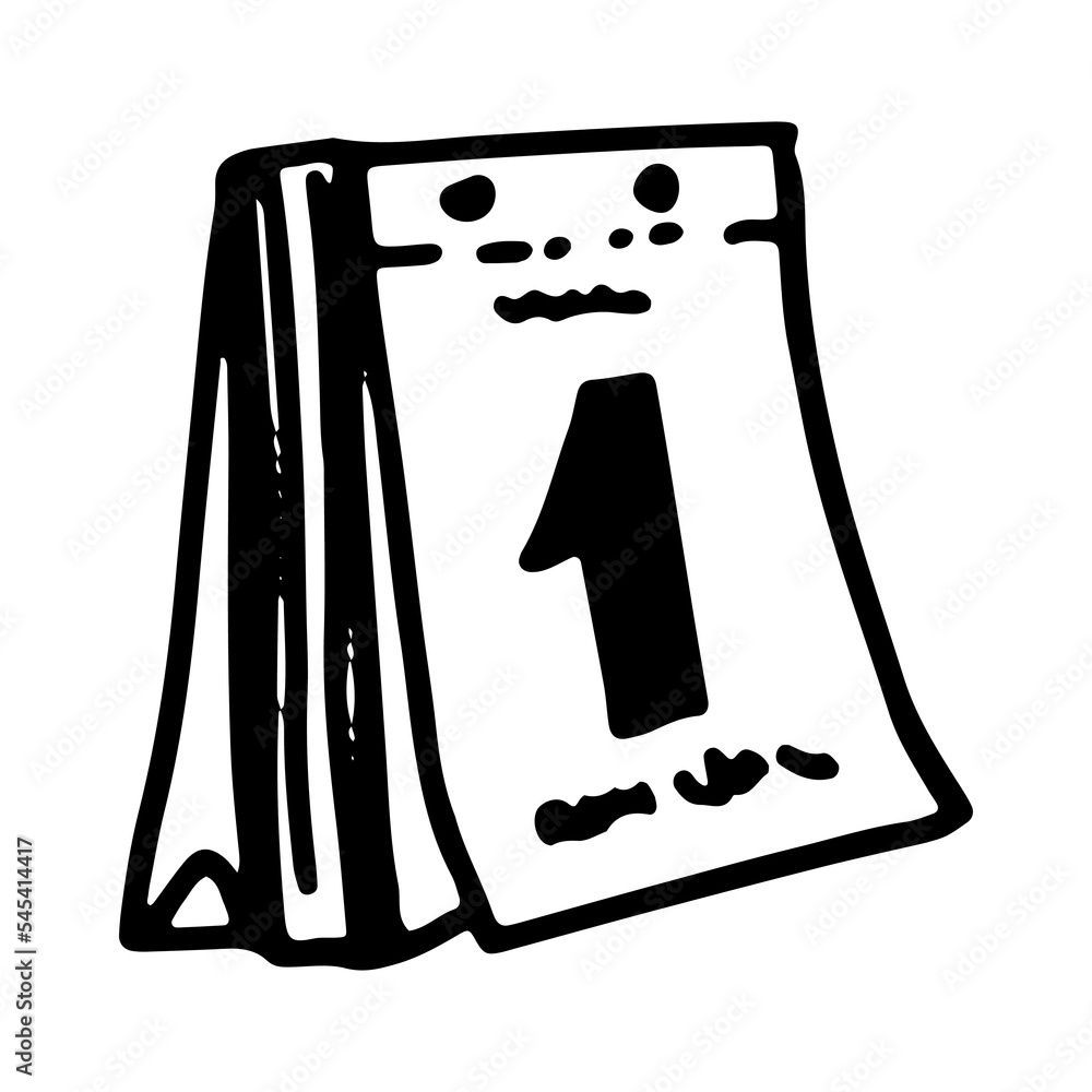 doodle-of-tear-off-calendar-wall-calendar-sketch-hand-drawn-vector
