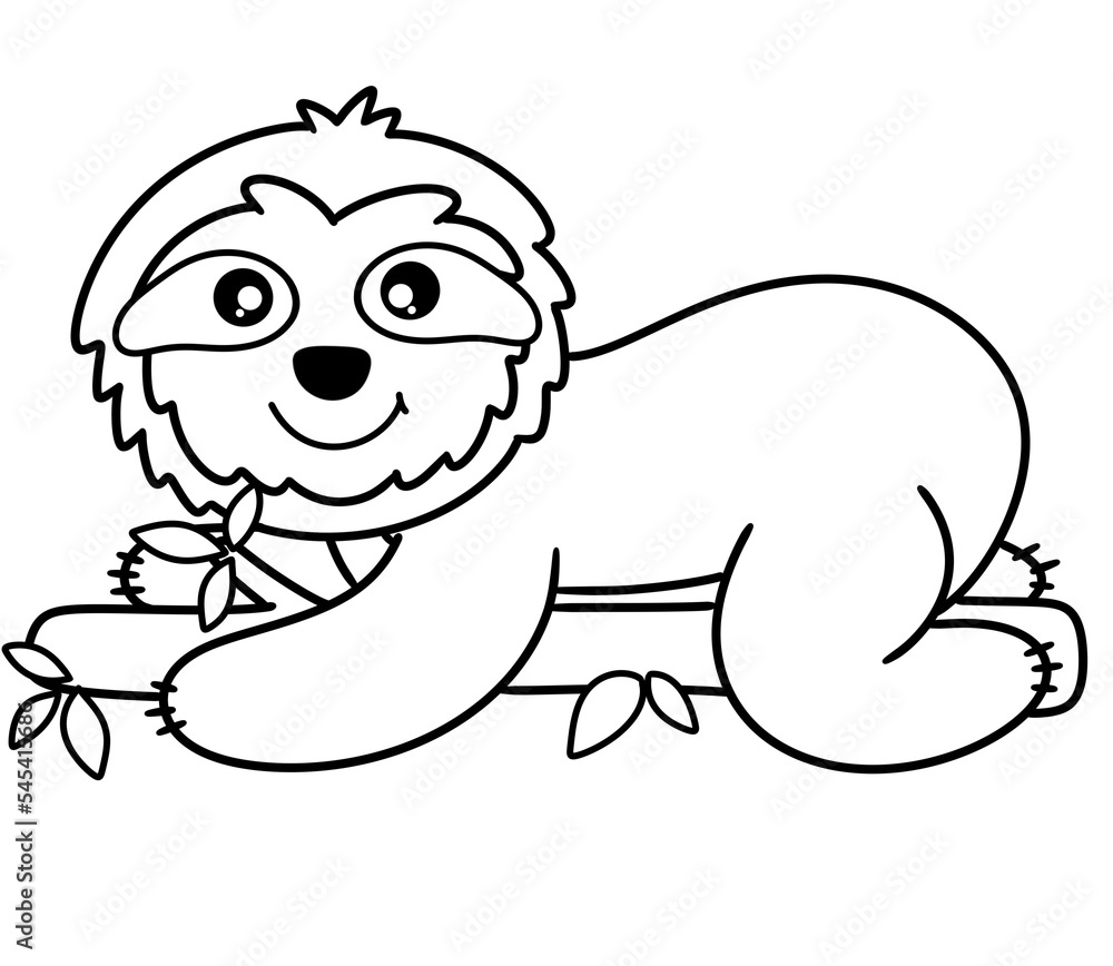 Fototapeta premium Cute Sloth Illustration 