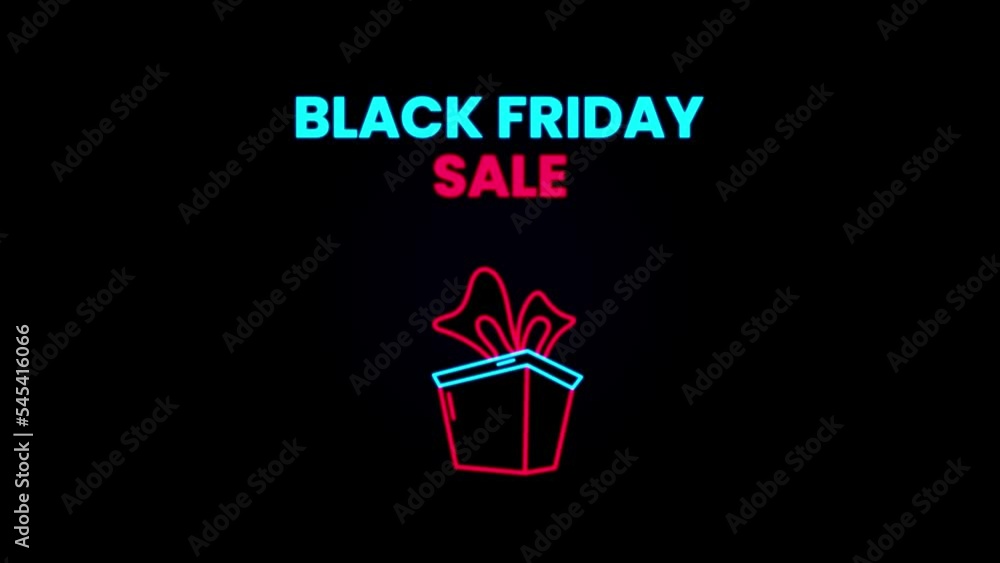Black friday sale neon light promotional video for marketing. Black friday sale neon light promotional video for marketing.