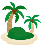 Island with coconut tree