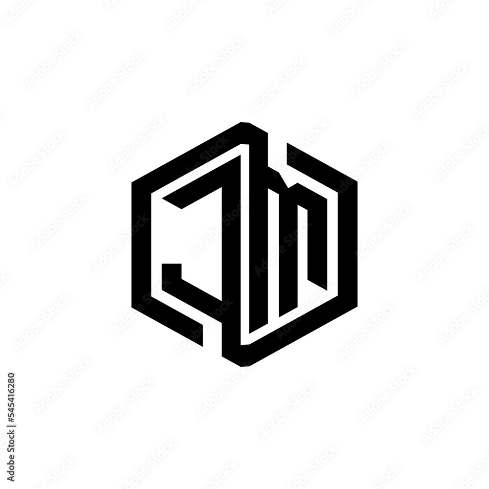 JM letter logo design with white background in illustrator, cube logo ...