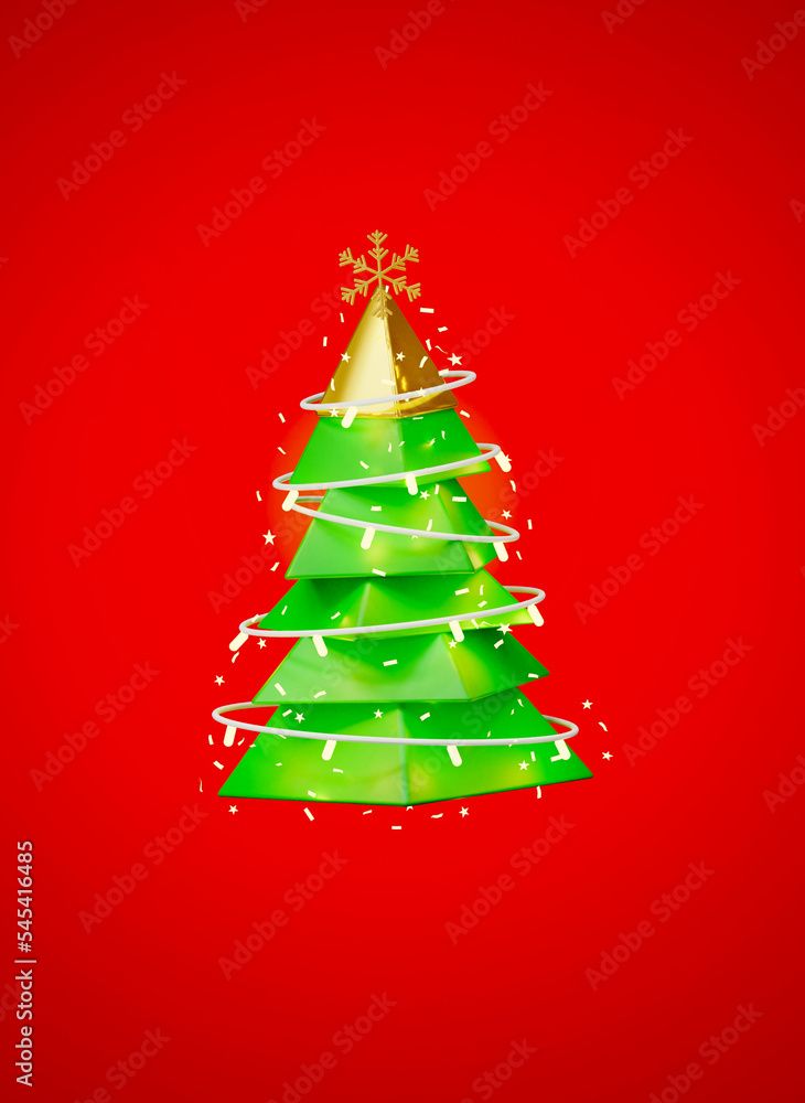 Christmas and New Year background. Xmas pine tree. Festive Christmas object. Holiday poster, header for website, greeting card, flyer, gift, Cartoon, 3d rendering. Christmas and New Year background. Xmas pine tree. Festive Christmas object. Holiday poster, header for website, greeting card, flyer, gift, Cartoon, 3d rendering.