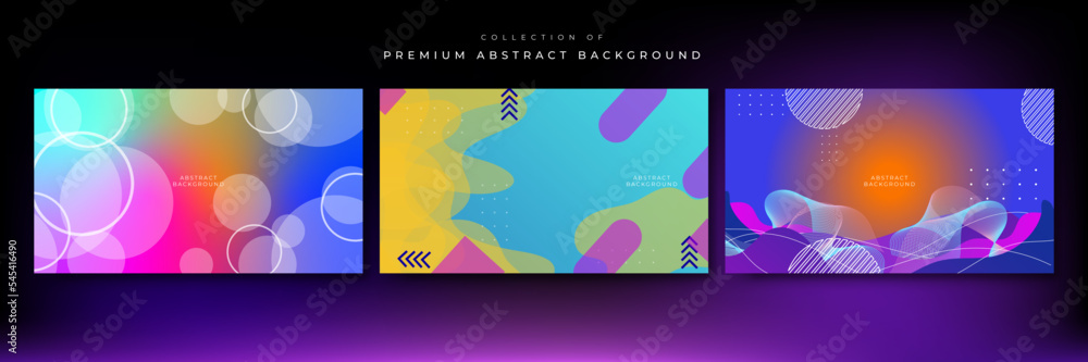 Gradient flowing geometric pattern background texture for cover design template. Minimal color abstract gradient banner template. Modern vector wave shape for brochure and presentation