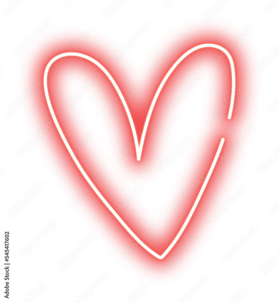 Red Neon Light Heart Illustration