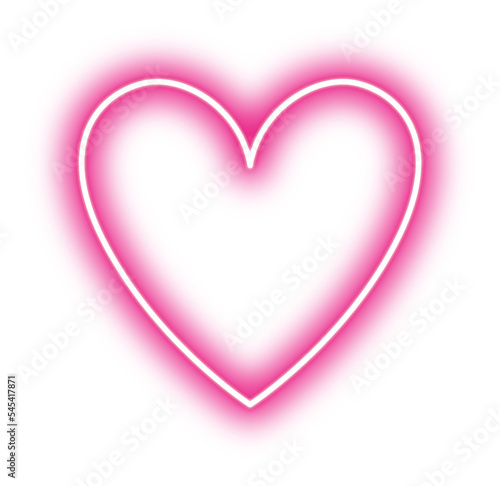 Pink Neon Light Heart Illustration