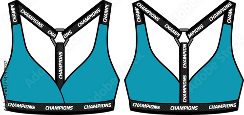 Women Sports strapping bra top active sports Jersey design flat sketch fashion Illustration suitable for girls and Ladies, strap sport bra for Swim, yoga, gym, running and sports activity