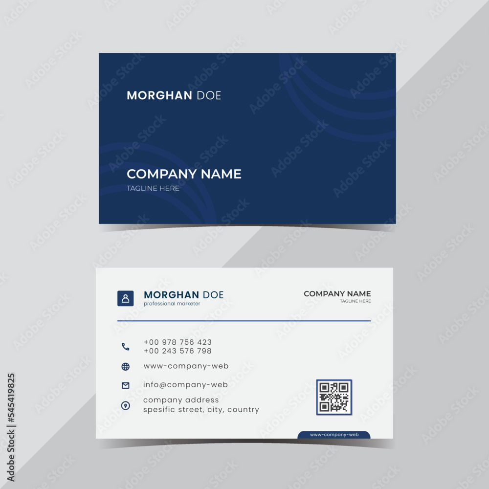 modern blue business card design template modern blue business card design template