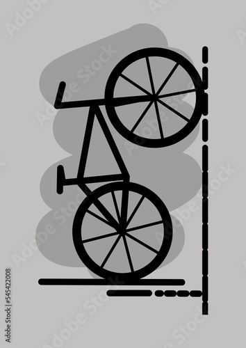 Standing Bike Wector in gray background