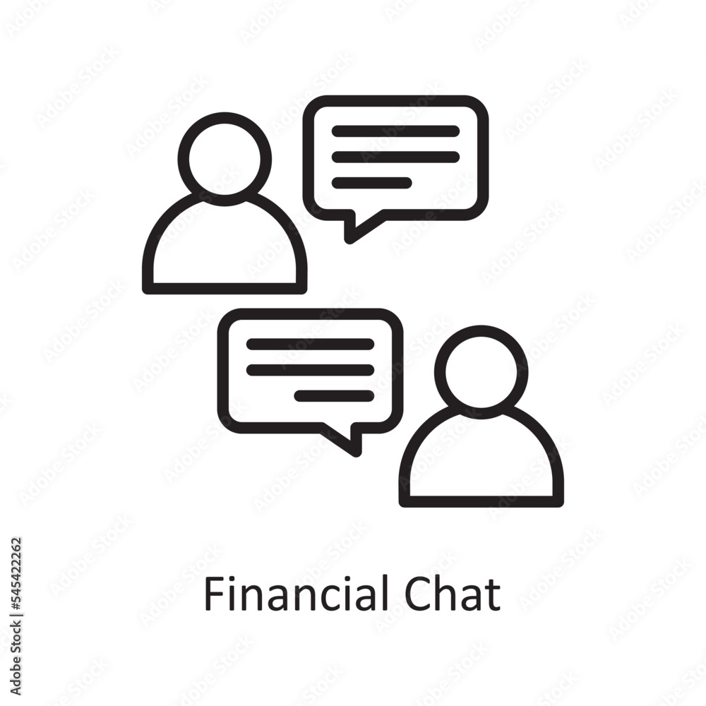 Financial Chat Vector Outline Icon Design illustration. Business and Finance Symbol on White background EPS 10 File Financial Chat Vector Outline Icon Design illustration. Business and Finance Symbol on White background EPS 10 File
