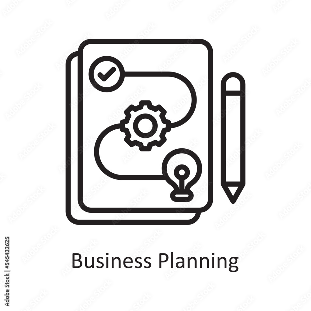 Business Planning Vector Outline Icon Design illustration. Business and Finance Symbol on White background EPS 10 File Business Planning Vector Outline Icon Design illustration. Business and Finance Symbol on White background EPS 10 File