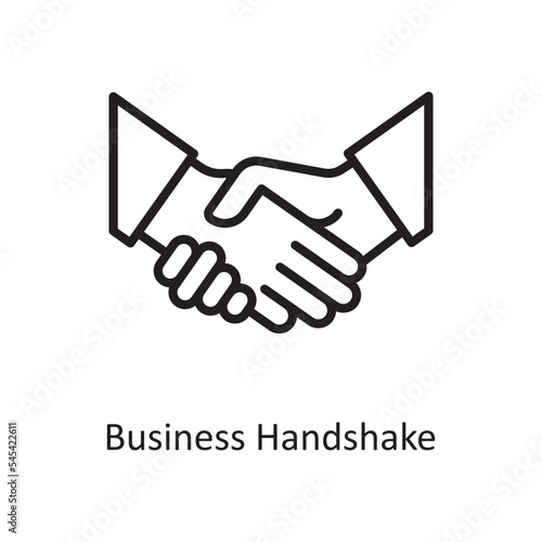 Business Handshake Vector Outline Icon Design illustration. Business and Finance Symbol on White background EPS 10 File