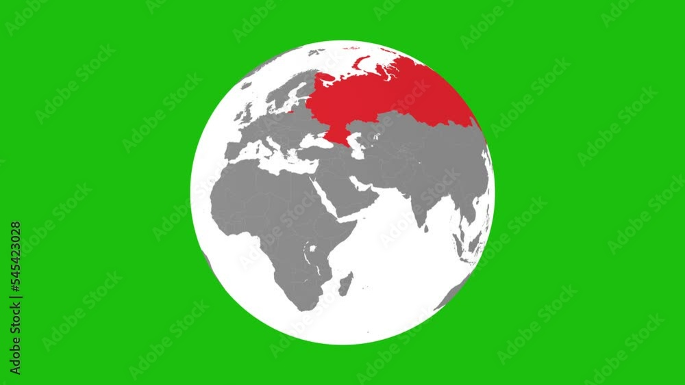 Russia on the globe animation.4K motion animation Russia on the globe animation.4K motion animation