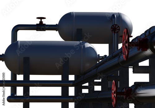 Steel tanks with pipes isol...