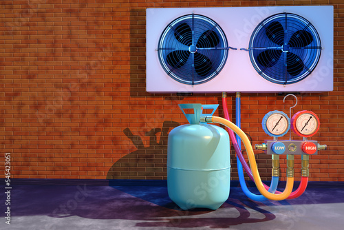Air cooling tank. Freon tan...