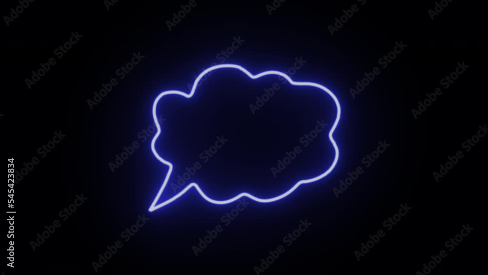 Loop Neon iconic speech bubble in glowing colorful neon light. Led light modern signboard template. Glowing Colorful Neon Signboard Animation Isolated on Black Background. 4k video design element. Loop Neon iconic speech bubble in glowing colorful neon light. Led light modern signboard template. Glowing Colorful Neon Signboard Animation Isolated on Black Background. 4k video design element.