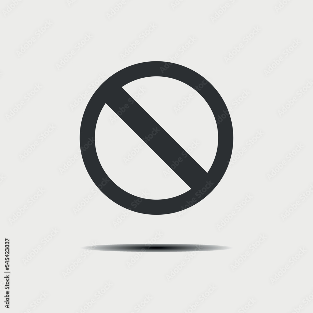 Forbidden symbol vector illustration, vectorized flat icon. Forbidden symbol vector illustration, vectorized flat icon.