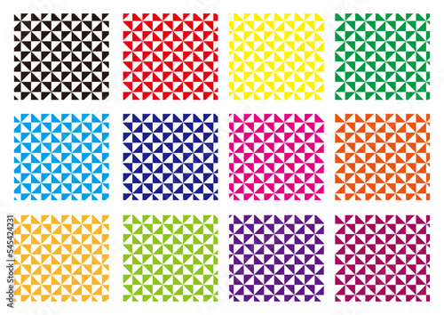 かわいい幾何学模様原色カラーシームレスパターン素材