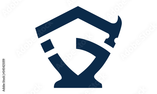 H logo with anvil and hammer