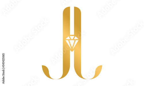 luxury J jewelery logo template