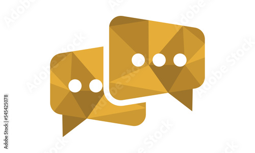 polygonal bubble chat logo template