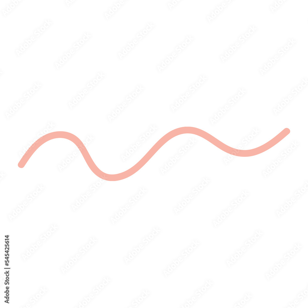 Pink wavy Line, decorative element in boho style Pink wavy Line, decorative element in boho style