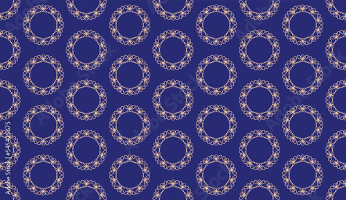 abstract luxury elegant peach and royal blue floral seamless pattern