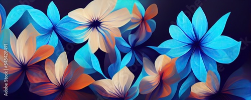 Elegant floral background. Colorful blooming flowers illustration.