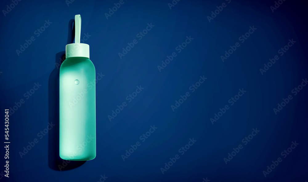 Water bottle with copy space - flat lay Water bottle with copy space - flat lay