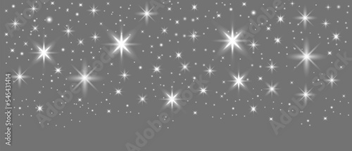Realistic falling stars on a transparent background. Christmas background. PNG image