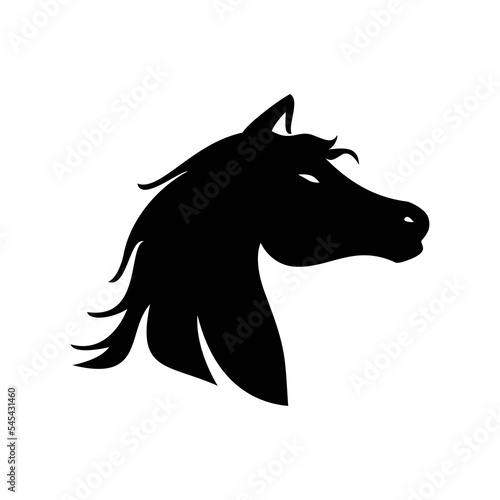 horse head silhouette design. fast wild animal logo template  sign and symbol.