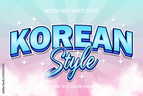 korean style font typography 3d editable text effect style lettering template background