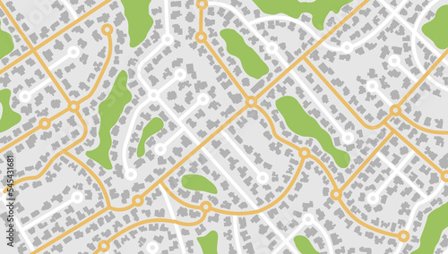 City top view. View from above the map buildings. Gps map navigation to own house. Detailed view of city. Decorative graphic tourist map. Abstract transportation background. Vector  illustration.