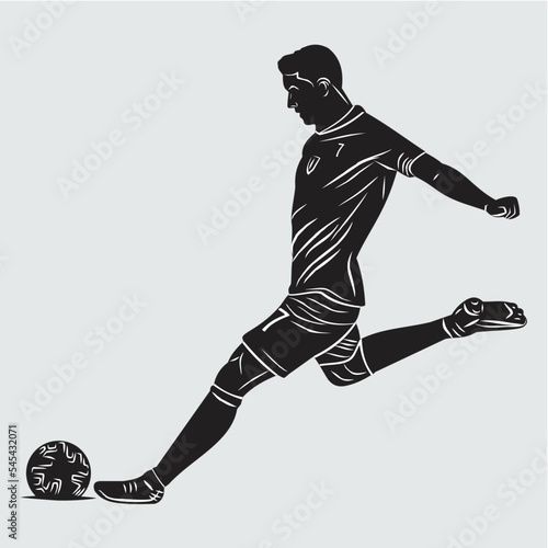Jogador de Futebol Chutando a bola