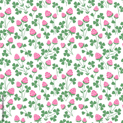 Wallpaper Mural Clover seamless pattern. Wild meadow. Vector floral design. Nature summer print. Torontodigital.ca