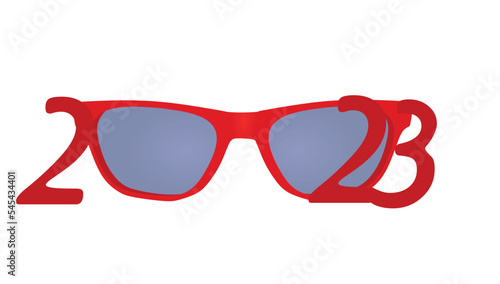 2023 year sunglasses. vector illustration
