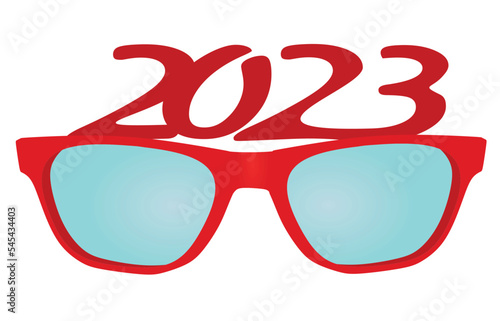 2023 year sunglasses. vector illustration