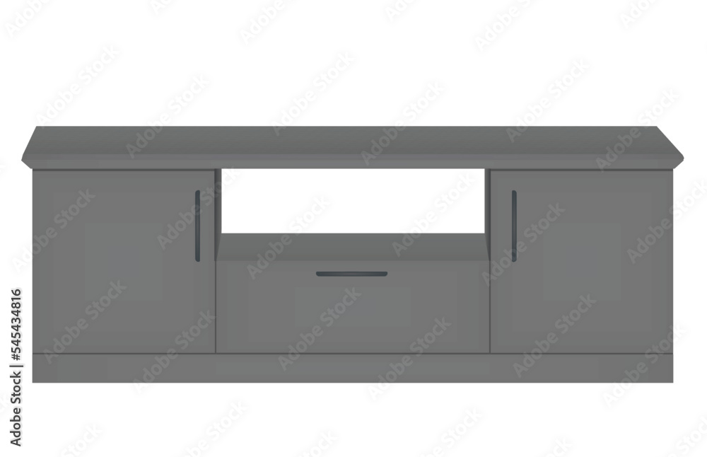 Grey TV table. vector illustration Grey TV table. vector illustration
