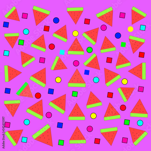 Cute background watermelon and geometry
