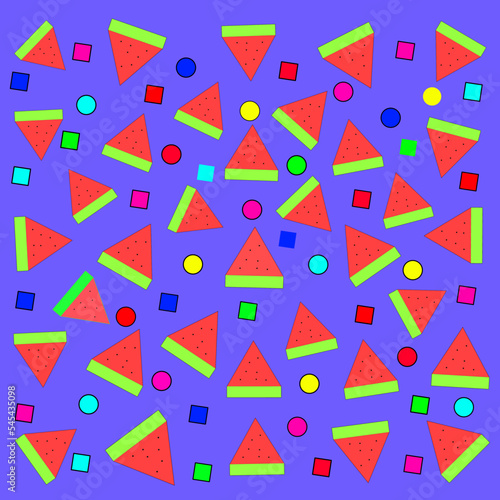 Cute background watermelon and geometry