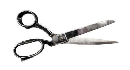 Old vintage tailor or seamstress scissors isolated on white background. scissors isolate